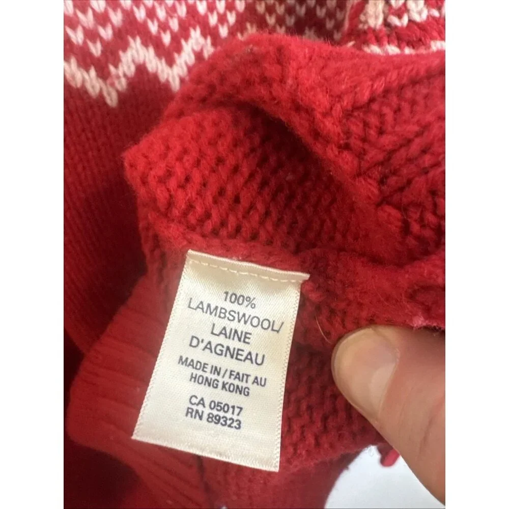 Roots Winter Edition Lambswool‎ Sweater Mens M Red Fair Isle Vintage